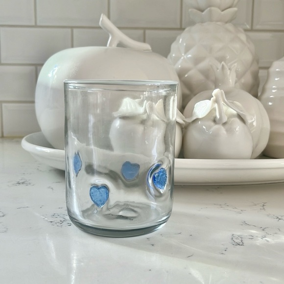 Anthropologie Icon Juice Glass Blue Heart RARE - Picture 2 of 8